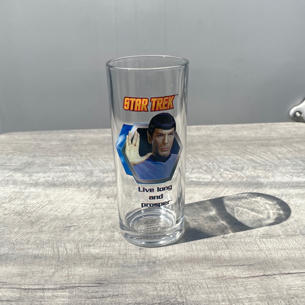 Star Trek Spock Live Long and Prosper Vandor‎ 2011 Glass Highball Tumbler 6 Inch